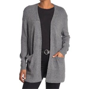 Madewell Gray Merino Wool Blend Long Open Front Cardigan Sweater Size Small